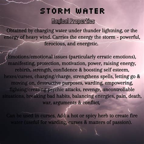 Embracing the Storm: Harnessing the Power of Storm Water in Magick
